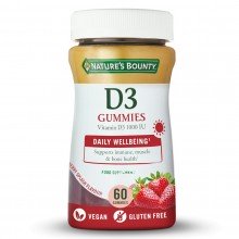 Vitamina D3 1000 UI Gummies| Nature's Bounty |60 Gominolas| Multivitamínico para energía-inmunidad y vitalidad