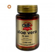Aloe vera 2000 mg con sen|Obire|120 comprimidos|ayuda a combatir el estreñimiento