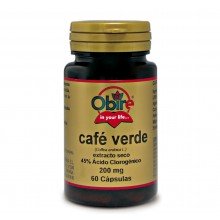 Café verde 200 mg|Obire|60 cápsulas| Aumenta la lipólisis y la sensación de saciedad