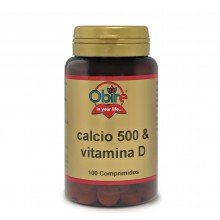 Calcio 500 + vitamina D|Obire|100 comp masticables|formación de los huesos y dientes