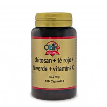 Chitosan + té rojo + té verde + vitamina C|Obire|100 cápsulas| Aumenta la lipólisis y la sensación de saciedad