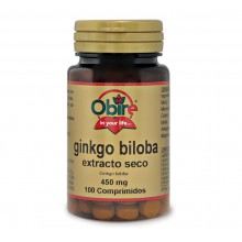 Ginkgo biloba 450 mg (ext seco)|Obire|100 comprimidos|previene la formación de coágulos.