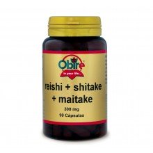 Reishi + shitake + maitake 300 mg|Obire|90 cápsulas|Refuerza el sistema inmunológico
