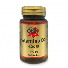 Vitamina D3 100 mcg (4000 UI)|Obire|100 perlas|fortalece el sistema óseo-articular