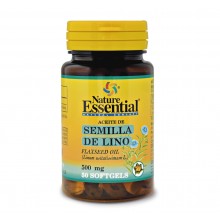 Aceite de semilla de lino 500 mg| Nature Essential|50 perlas|salud circulatoria y de los vasos sanguíneos