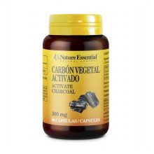 Carbón vegetal activado 300 mg | Nature Essential | 90 cáp | Disminuye la hinchazón abdominal y es eficaz en casos de diarrea