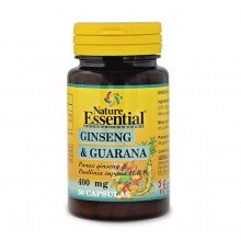 Ginseng & guarana 400 mg|Nature Essential|50 capsulas|contribuye en la estimulación del sistema nervioso