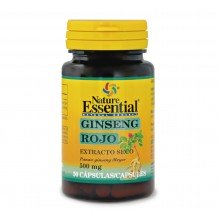 Ginseng Rojo 500 mg (ext seco )|Nature Essential|50 cápsulas|proporciona energía y vigor