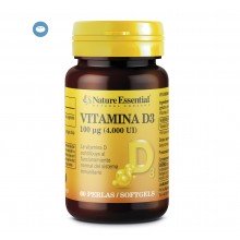 Vitamina D3 100 mcg (4000 UI)|Nature Essential|60 perlas|fortalece el sistema óseo-articular