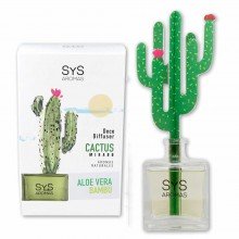 Ambientador Aloe Vera y Bambú |  Cactus Difusor| SyS |90ml. Larga Duración | Fresco y muy Agradable .