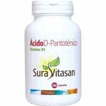 Ácido pantoténico | Sura Vitasan | 100 Cápsulas 458  mg por Cápsula| controlar el estrés y los estados de fatiga