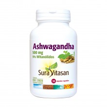 Ashwagandha Sura Vitasan | 30 cápsulas 500 mg | Mantiene el equilibrio mental y la estabilidad emocional.