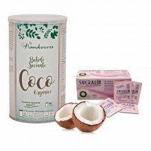 PACK Batido saciante de Coco + Caja Sucralín - Azúcar de Caña 0% Calorías | By Nankervis | 700g  50 Sobres | Sustitutivo