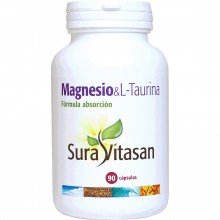 Magnesio & L-Taurina| Sura Vitasan |90Caps|Ayuda a disminuir el cansancio y la fatiga