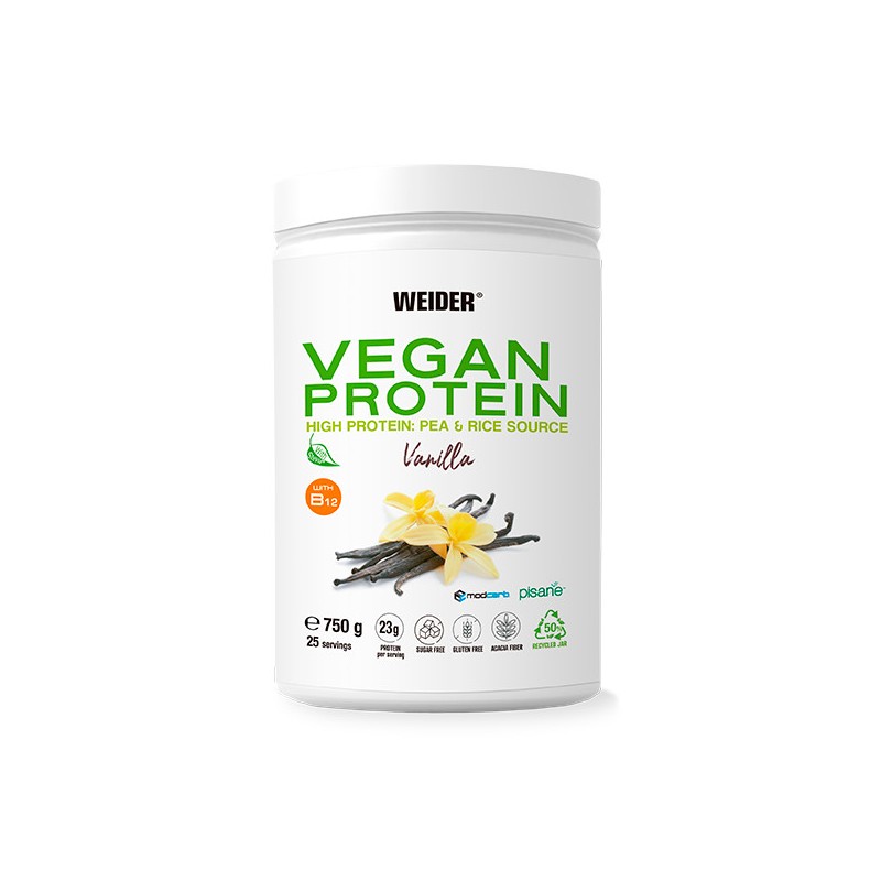 Vegan Protein Sabor a Vainilla Weider en polvo 750gr La Proteína