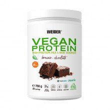 Vegan Protein | Sabor Brownie - Chocolate | Weider |  en polvo 750gr | La Proteína Vegana + Completa para el Deporte