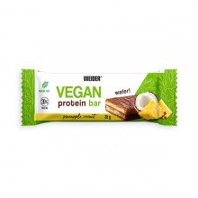 Vegan Protein Bar| Weider |Piña y coco| 35gr| Deliciosa barrita wafer con cobertura de chocolate