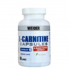 L-Carnitine + Bioperine Caps |100 Caps | Weider|Esculpe tu silueta