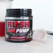 Rush Pump| Weider |Bote 375 g  Sabor Cherry|El mejor pre-entreno sin estimulantes