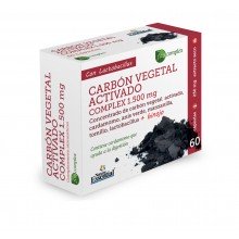 Carbón vegetal activado 1500 mg|Nature Essential|Blister 60 cáp  vegetales|Disminuye la hinchazón abdominal