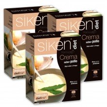 PACK PROMO SikenDiet Crema sabor Pollo - 3 CAJAS | Siken | 21 sobres de 22gr | Control de Peso - Sabor de Casa