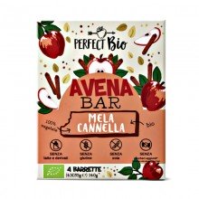 Barrita de Avena con Manzana y Canela|Sin Gluten|Perfect Bio|4x35g|como snack sano y delicioso