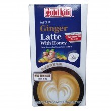 Instant Ginger Latte With Honey | Gold Kili - BA FANG | 10 Sachets  25gr | Cremoso Jengibre con Leche Desnatada y Miel