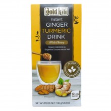 Instant Ginger Turmeric Drink With Honey | Gold Kili - BA FANG | 10 Sachets  16gr | Infusión de Jengibre y Cúrcuma con Miel