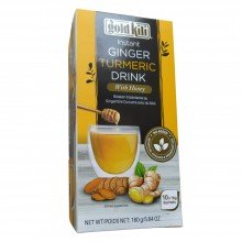 Instant Ginger Turmeric Drink With Honey | Gold Kili - BA FANG | 10 Sachets  16gr | Infusión de Jengibre y Cúrcuma con Miel
