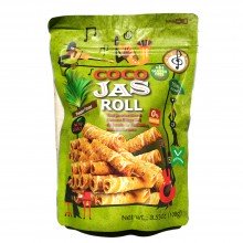 Coco JAS ROLL | BA FANG | Bolsa 100 g | Barquillos Ligeros de Coco - Sin Gluten - Sin Calorías