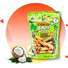 Coco JAS ROLL | BA FANG | Bolsa 100 g | Barquillos Ligeros de Coco - Sin Gluten - Sin Calorías