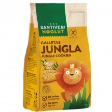 Galletas Jungla sin gluten y sin lactosa| Noglut - Santiveri|100 gr|Alimentos sin gluten para personas celíacas