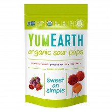 Piruletas Orgánicas de Frutas Sabores Ácidos  | YumEarth | Bolsa 14 Uni. |  Veganas Orgánicas e Hipoalergénicas