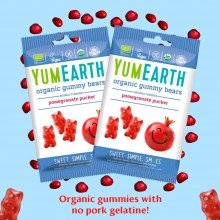 Gummies Bears Pomegranate - Gominolas Ositos Sabor Granada | YumEarth | Bolsa 50g |  Veganos Orgánicos e Hipoalergénicos