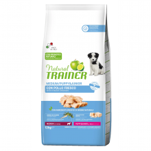 Medium Puppy&Junior con pollo|12kg|Natural Trainer|Alimento completo para perros adultos de tamaño Mediano