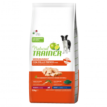 Medium Adult  con pollo|12kg|Natural Trainer|Alimento completo para perros adultos de tamaño Mediano