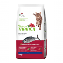 Adult con atún|1.5 kg|Natural Trainer|Alimento completo y equilibrado para gatos adultos