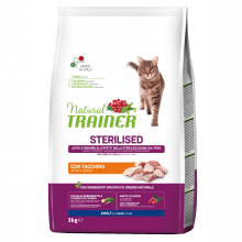 Sterilised Adult con pavo|3 kg|Natural Trainer|Completo y equilibrado para gatos adultos Esterilizados