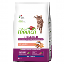 Sterilised Adult con Salmón|3 kg|Natural Trainer|completo y equilibrado para gatos adultos Esterilizados