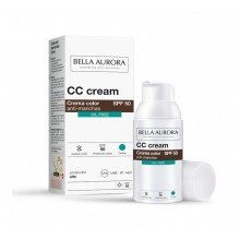 CC Cream Crema color antimanchas Oil Free| Bella Aurora| 30 ml |SPF50+ para piel sensible|Unifica el tono