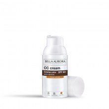 CC Cream Crema color antimanchas Tono Medio| Bella Aurora| 30 ml |SPF50+|Unifica el tono