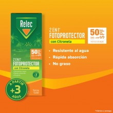 2en1* FOTOPROTECTOR con Citronela - Waterproof | Relec | 100ml  | Protector Solar que Evita las Picaduras de Insectos