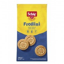 Frollini con miel Sin Gluten |Dr. Schar|200g |Las originales galletas con pepitas de chocolate sin gluten y sin lactosa