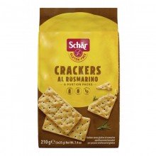 Crackers Al Rosmarino Sin Gluten|Dr. Schar|210g|Clásicos crackers hojaldrados con un toque de romero