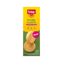 Vanilla Creams Sin Gluten |Dr. Schar|115gr| deliciosa galleta sándwich sin azúcar rellena de crema