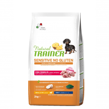 Sensitive No Gluten Mini Adult con conejo y cereales integrales|2kg|Natural Trainer|Perro