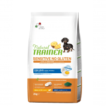 Sensitive No Gluten Mini Adult con huevo y cereales integrales|2kg|Natural Trainer|Perro