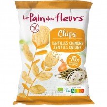 Chips Lentejas Cebolla|Sin Gluten|Bio Vegan|Le Pain Des Fleurs|50g| ideales como aperitivo