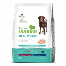 Ideal Weight Maxi & Adult con Carnes Blancas|3kg|Natural Trainer| perros Medianos y grandes adultos con tendencia a sobrepeso