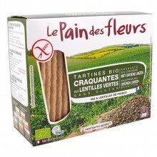 Tartines Craquantes Lentejas verdes |Tostadas de Pan Sin Gluten Bio Vegan|Le Pain Des Fleurs|150gr| ideales como aperitivo